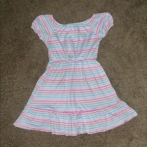 Striped Pink and Blue Kids Dress